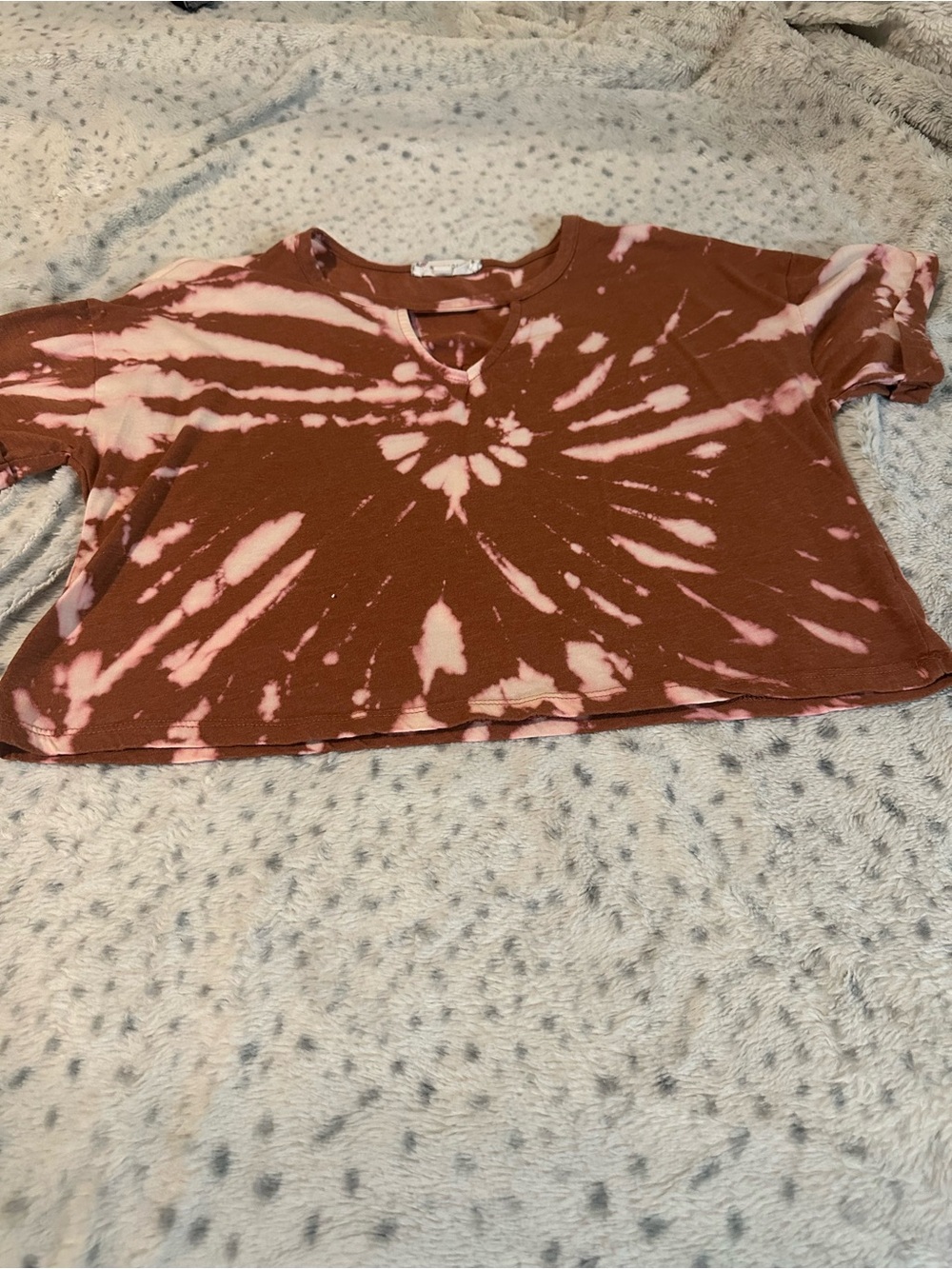 Pink Rose Rust and Pink Tie-Dye Cropped Tee